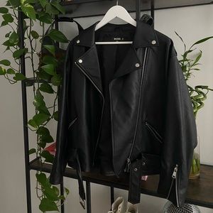 Missguided Faux Leather Biker Jacket